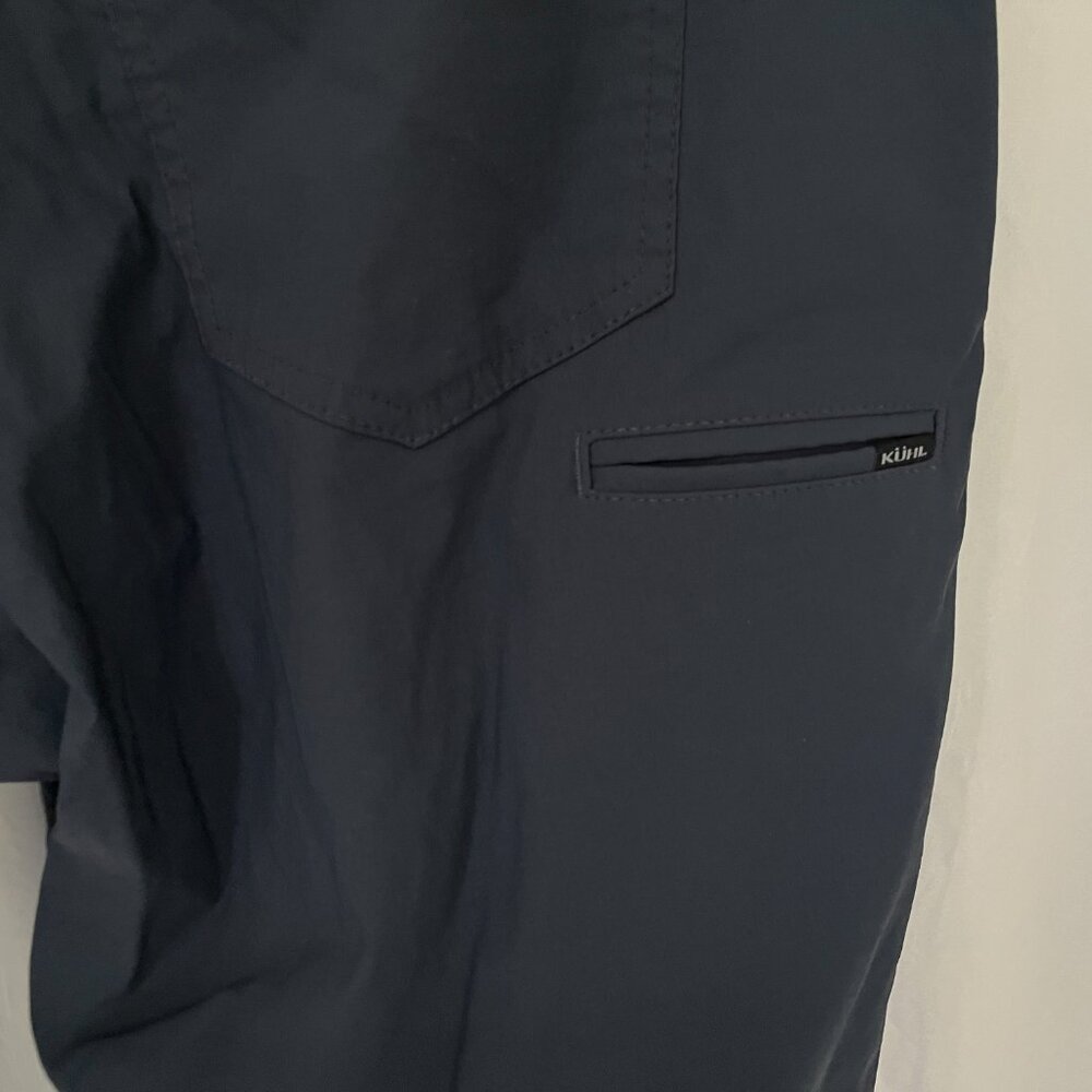 KUHL Men’s Dark Blue Renegade Recon Pants 🏕️ Flat Front 38x32 EUC Mint 🌄 - Picture 6 of 9